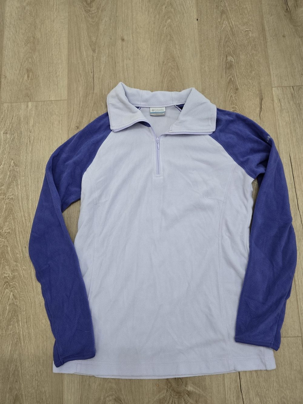 Columbia Light Purple Half-Zip Fleece Top with Purple Sleeves